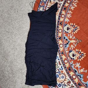 Oh Polly Black Midi Bodycon Dress